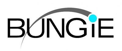 Logo de Bungie avec une forme stylisée et une touche bleue sur l'arc, représentant la célèbre entreprise de jeux vidéo