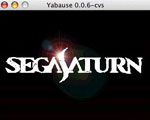 Logo Sega Saturn affiché sur un écran avec l'interface Yabause 0.9.6-cvs émulateur pour jeux vidéo