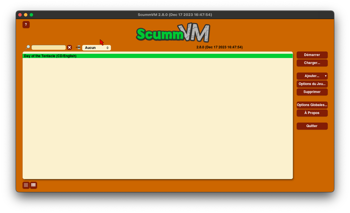 jeu ajouté dans scummvm
