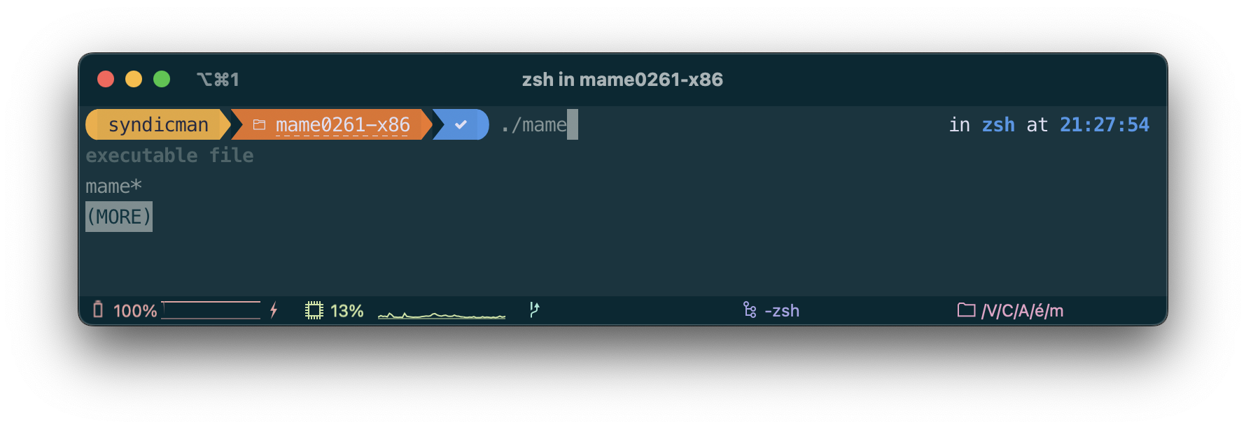 lancement de mame au terminal