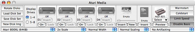 Fenêtre Media d'Atari800MacX