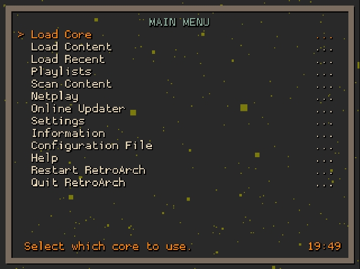 Interface Rgui dans RetroArch