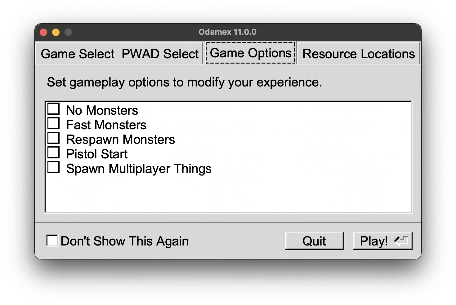 Options dans Odamex