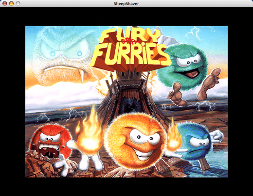 Écran-titre du jeu Fury of the Furries avec des créatures colorées devant une tour